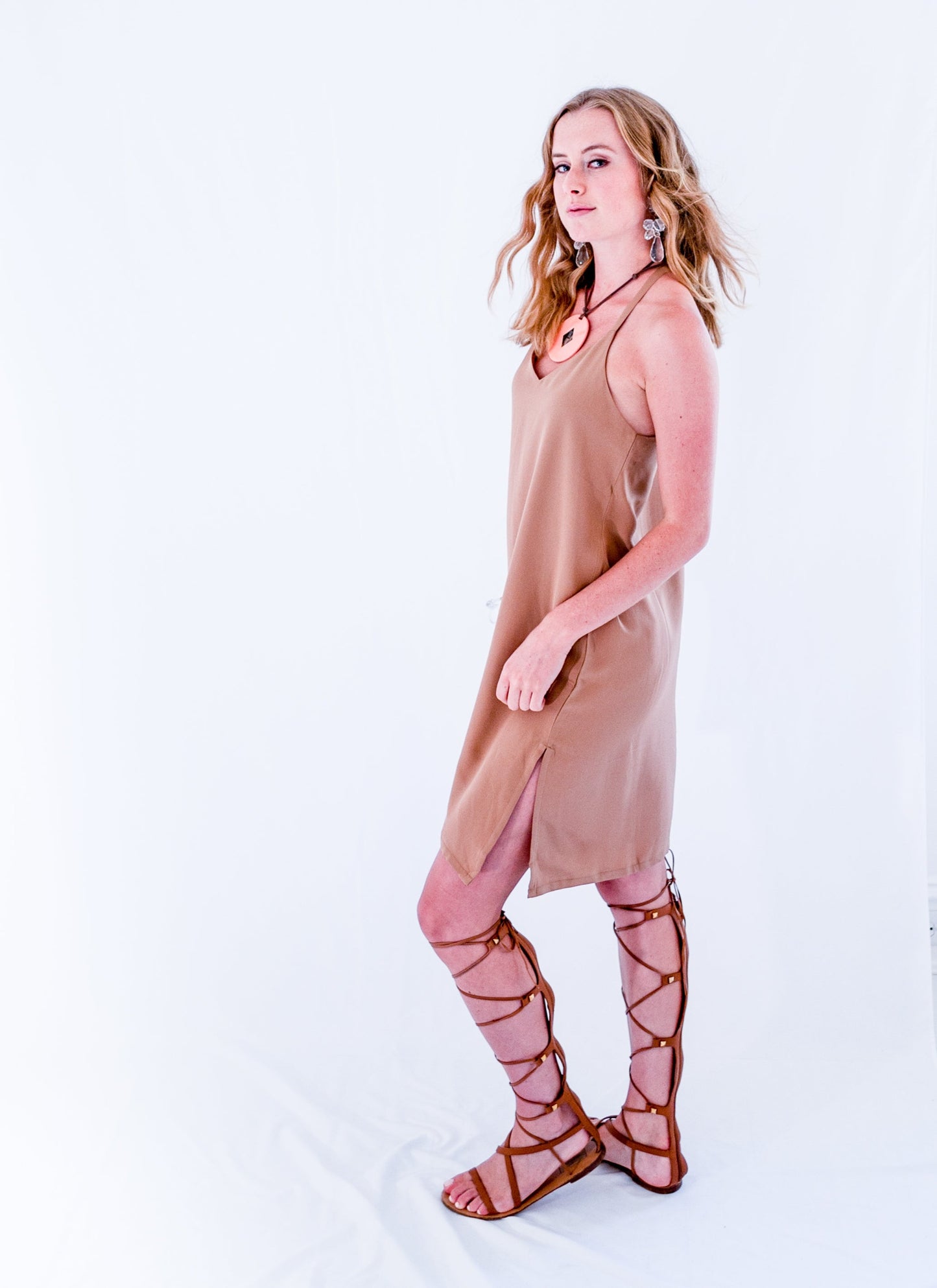 The Slip dress in Brown