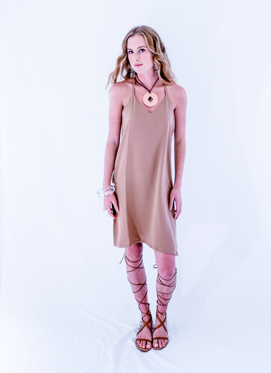 The Slip dress in Brown