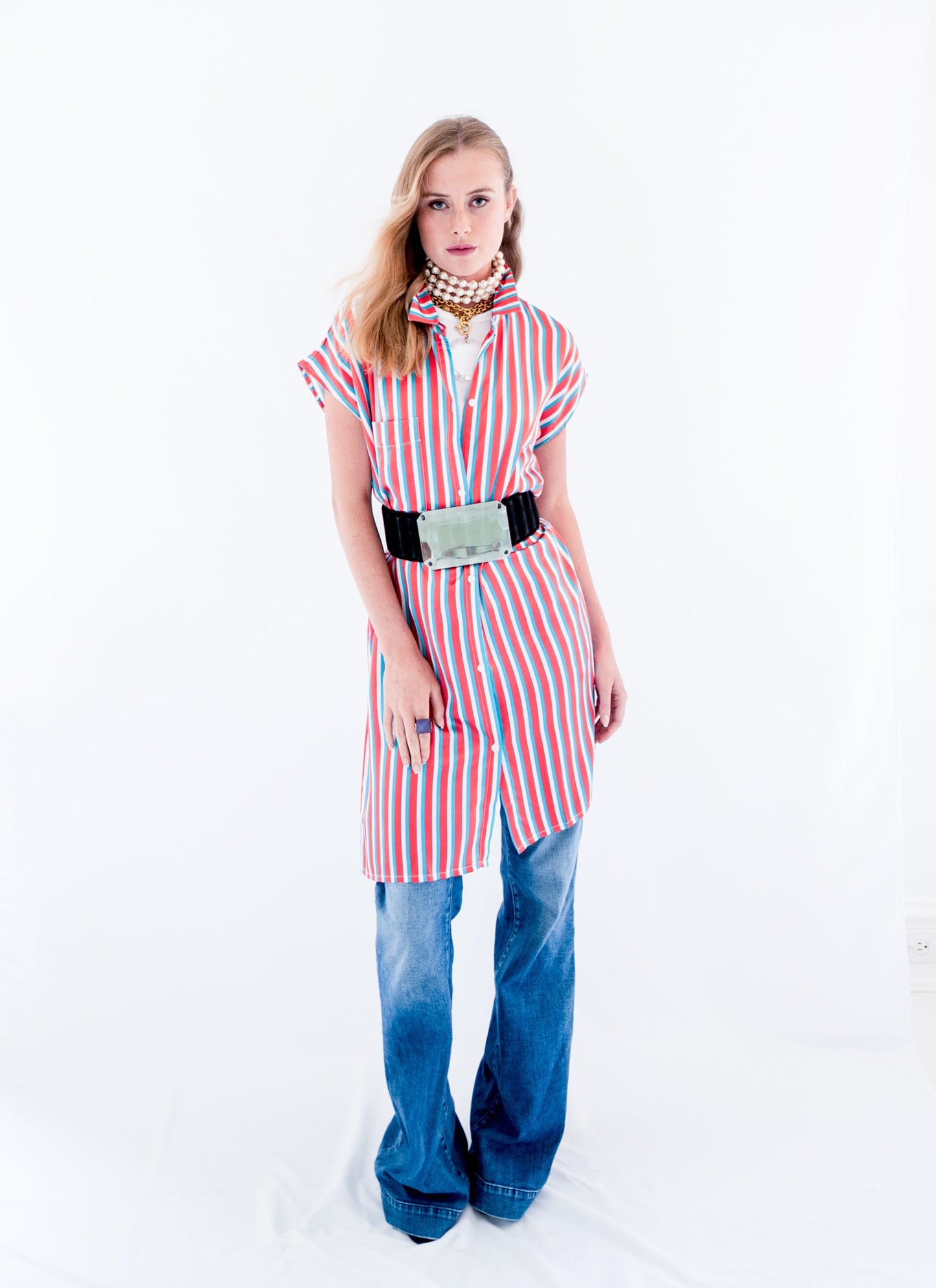 The Captain duster in Red Stripes