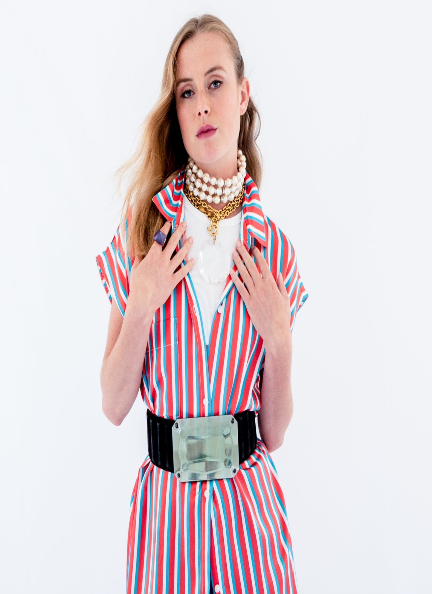 The Captain duster in Red Stripes