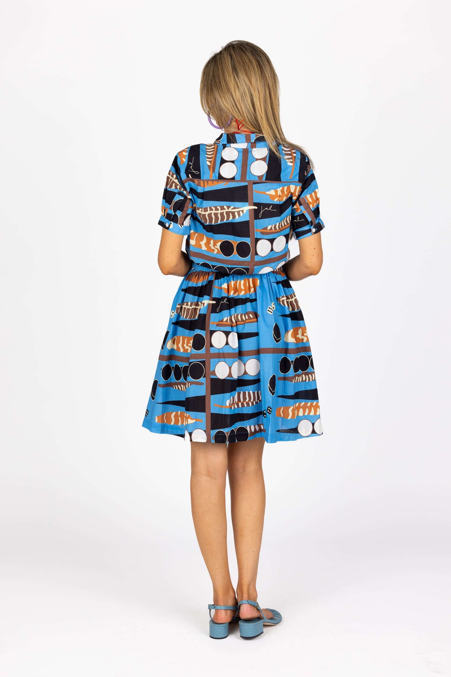 The Parasol Dress in Backgammon Blue