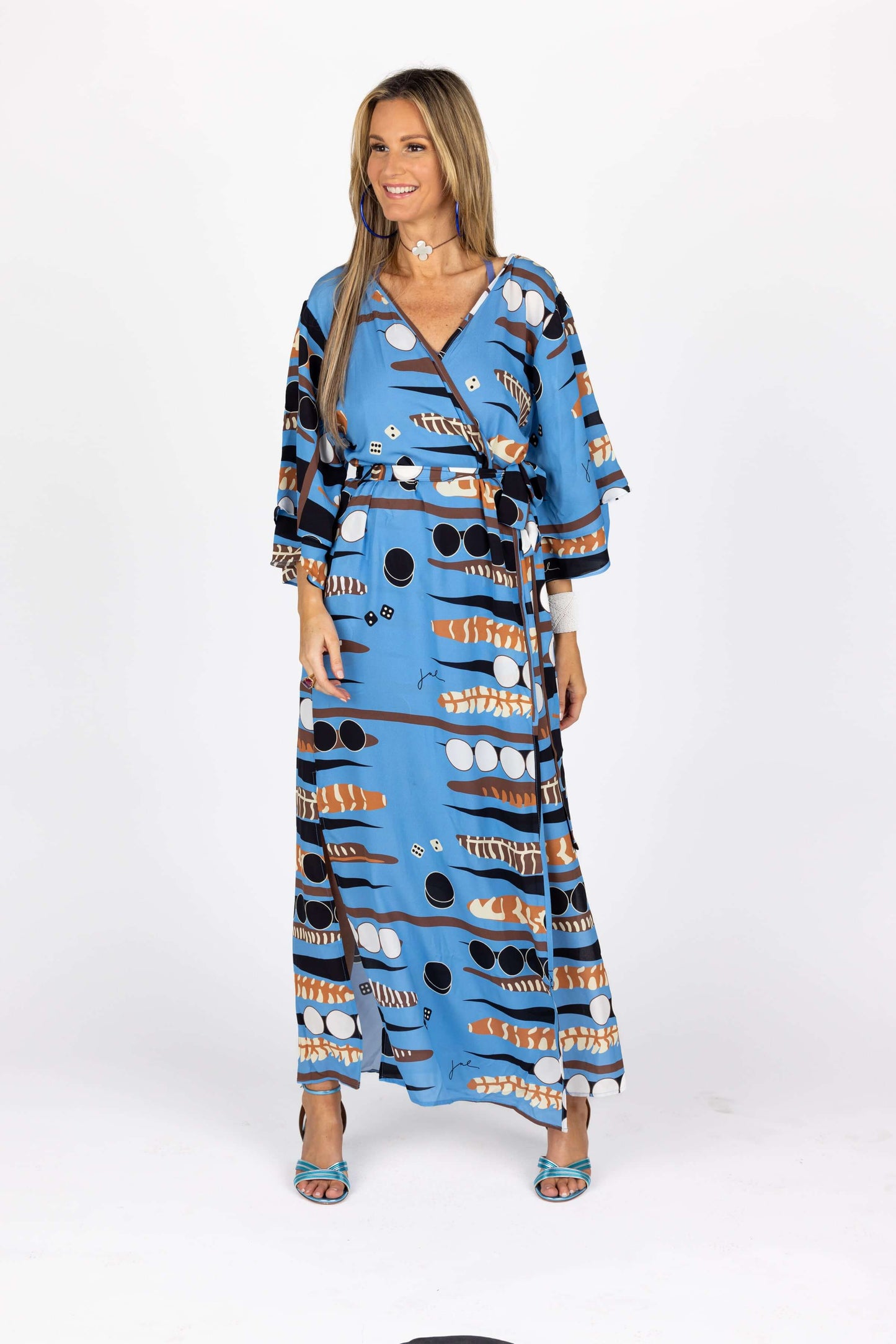 The Cassius Robe in Backgammon Blue