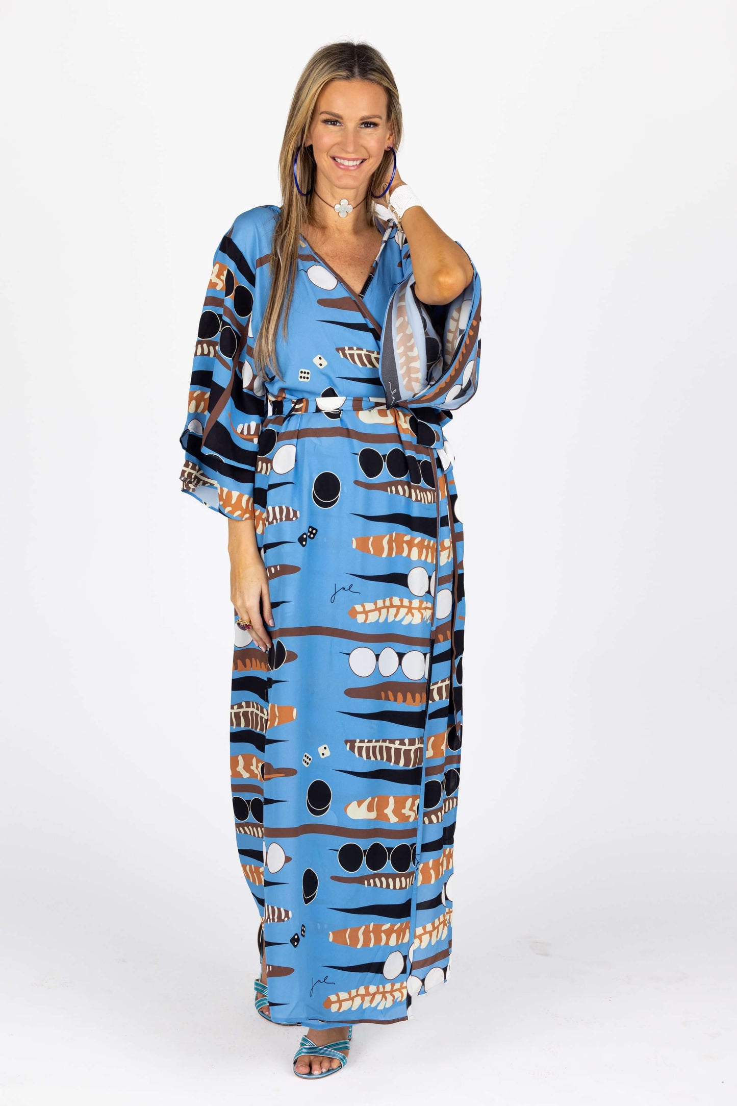 The Cassius Robe in Backgammon Blue