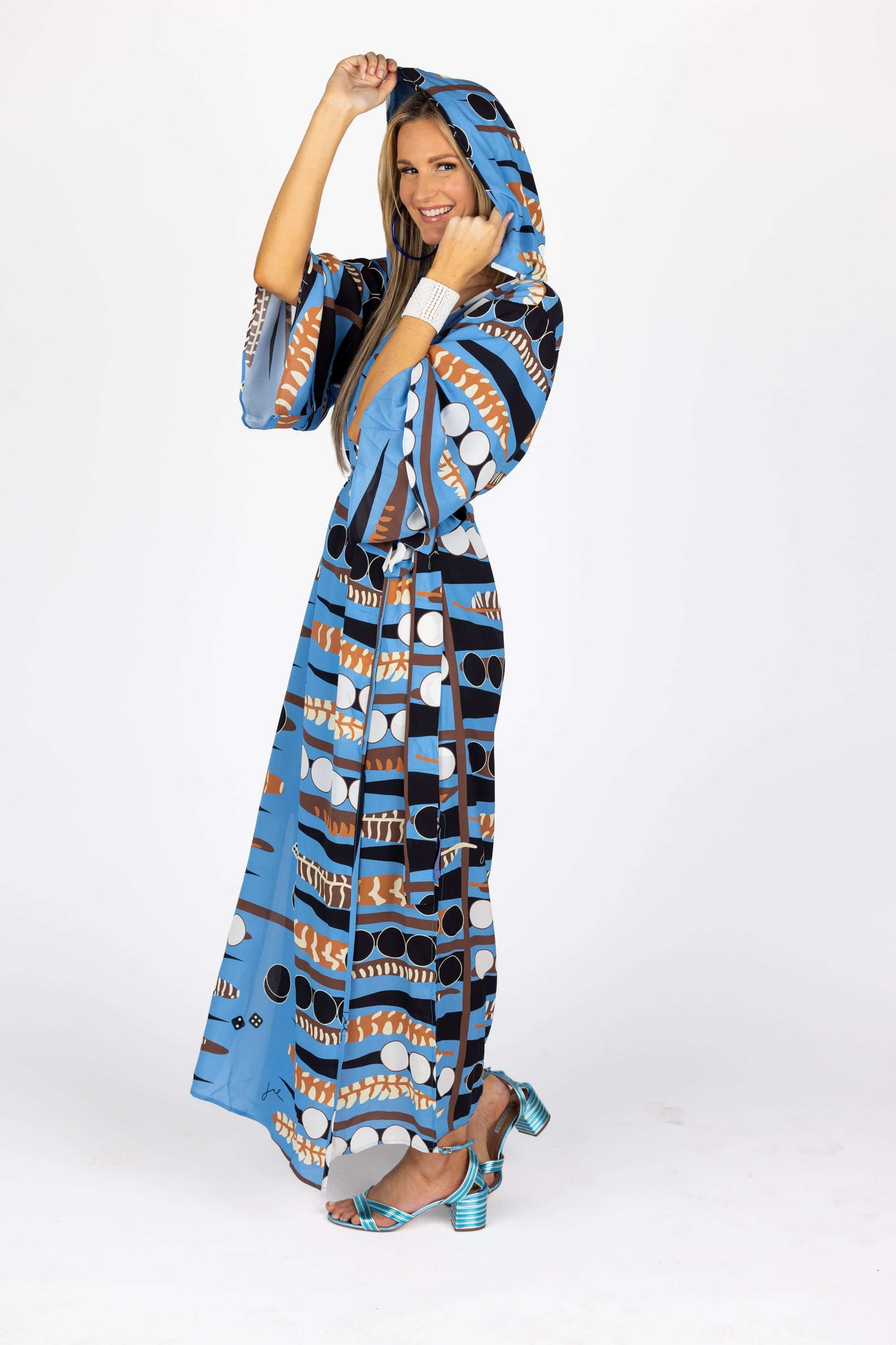 The Cassius Robe in Backgammon Blue