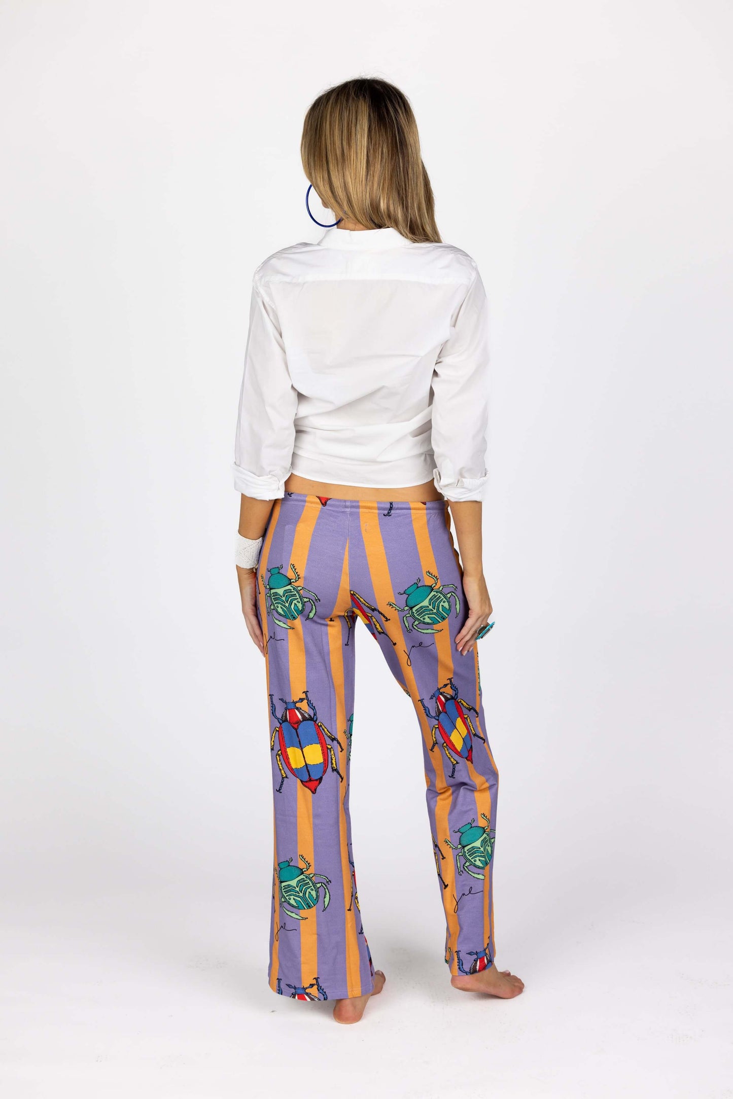 The terrycloth Sea Voyage pants in Beetle Bug Lavender