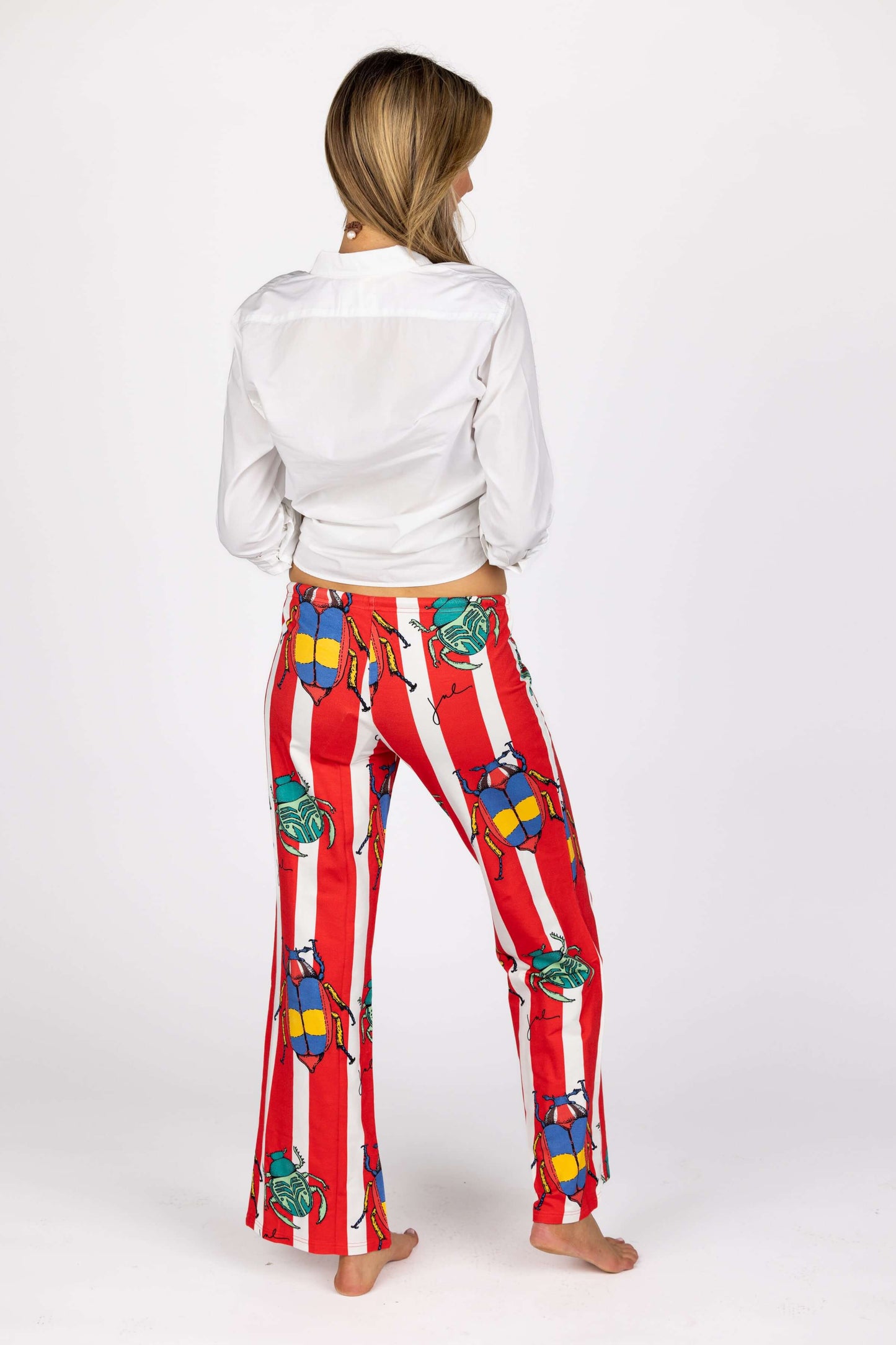 The terrycloth Sea Voyage pants in Beetle Bug Red