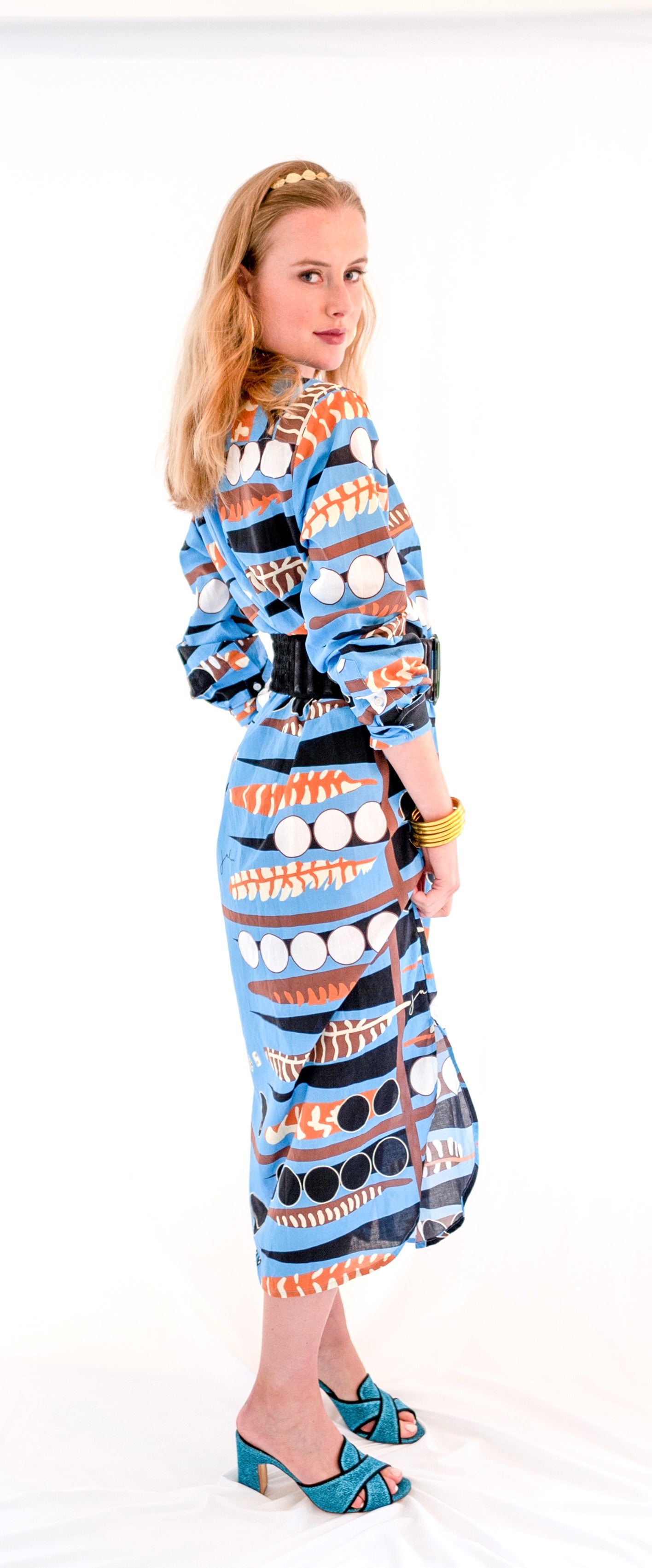 The Goggles Shirtdress in Backgammon Blue