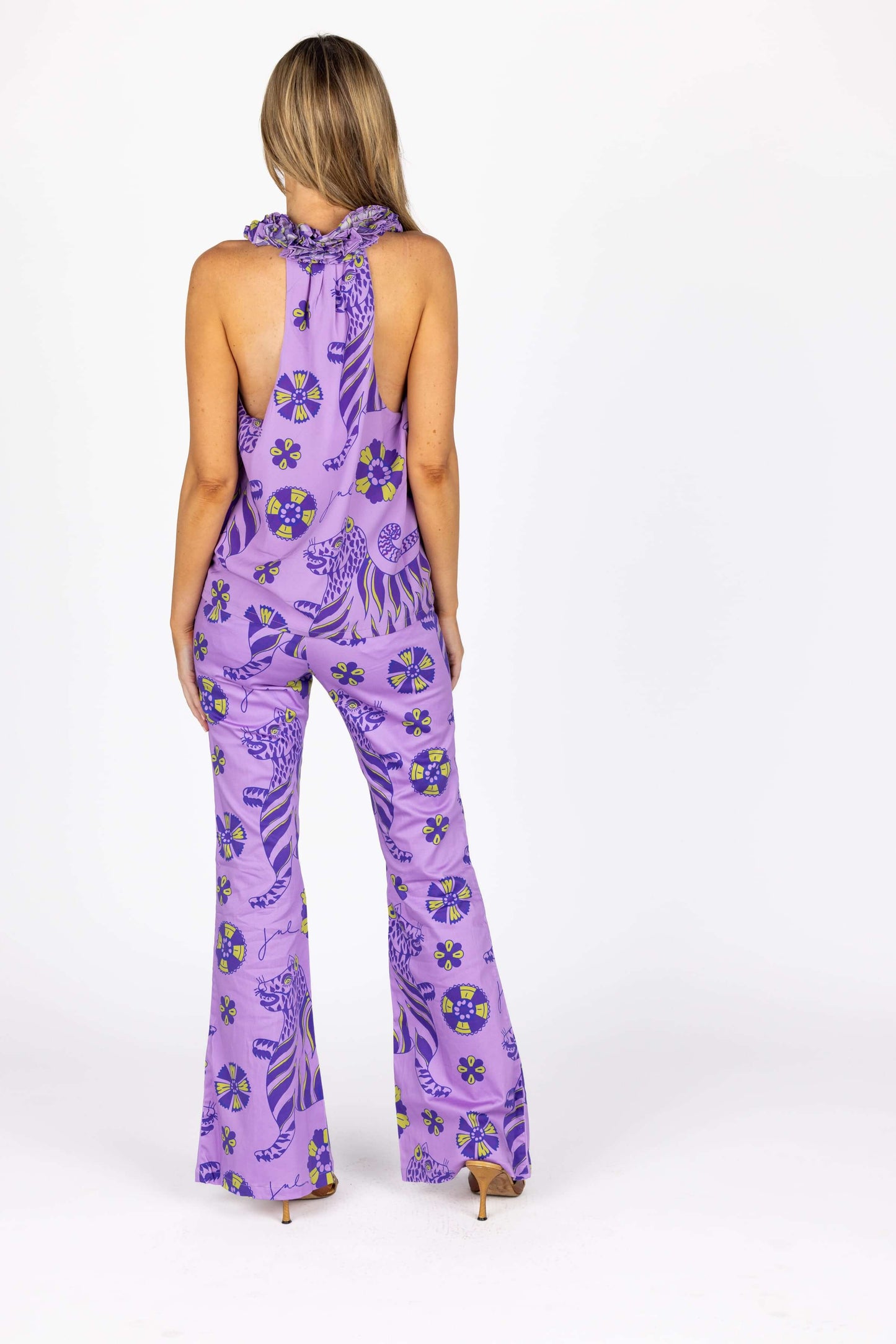 The Isabel Flare Pants in Lavender Tiger