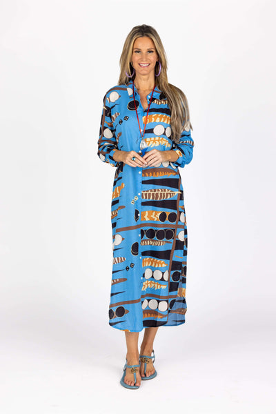 The Goggles Shirtdress in Backgammon Blue