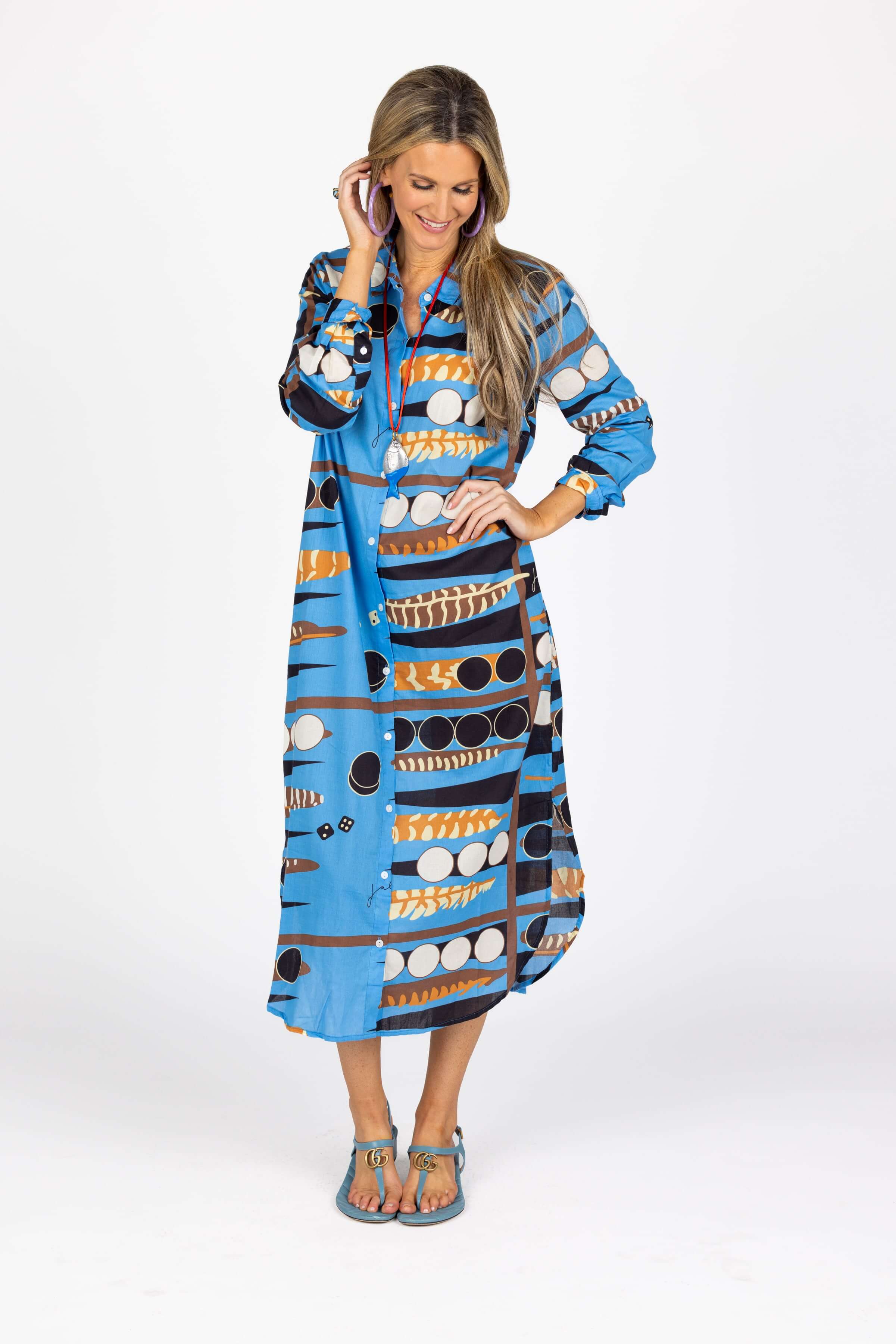 The Goggles Shirtdress in Backgammon Blue