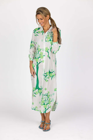 The Goggles Shirtdress in Pagoda Green