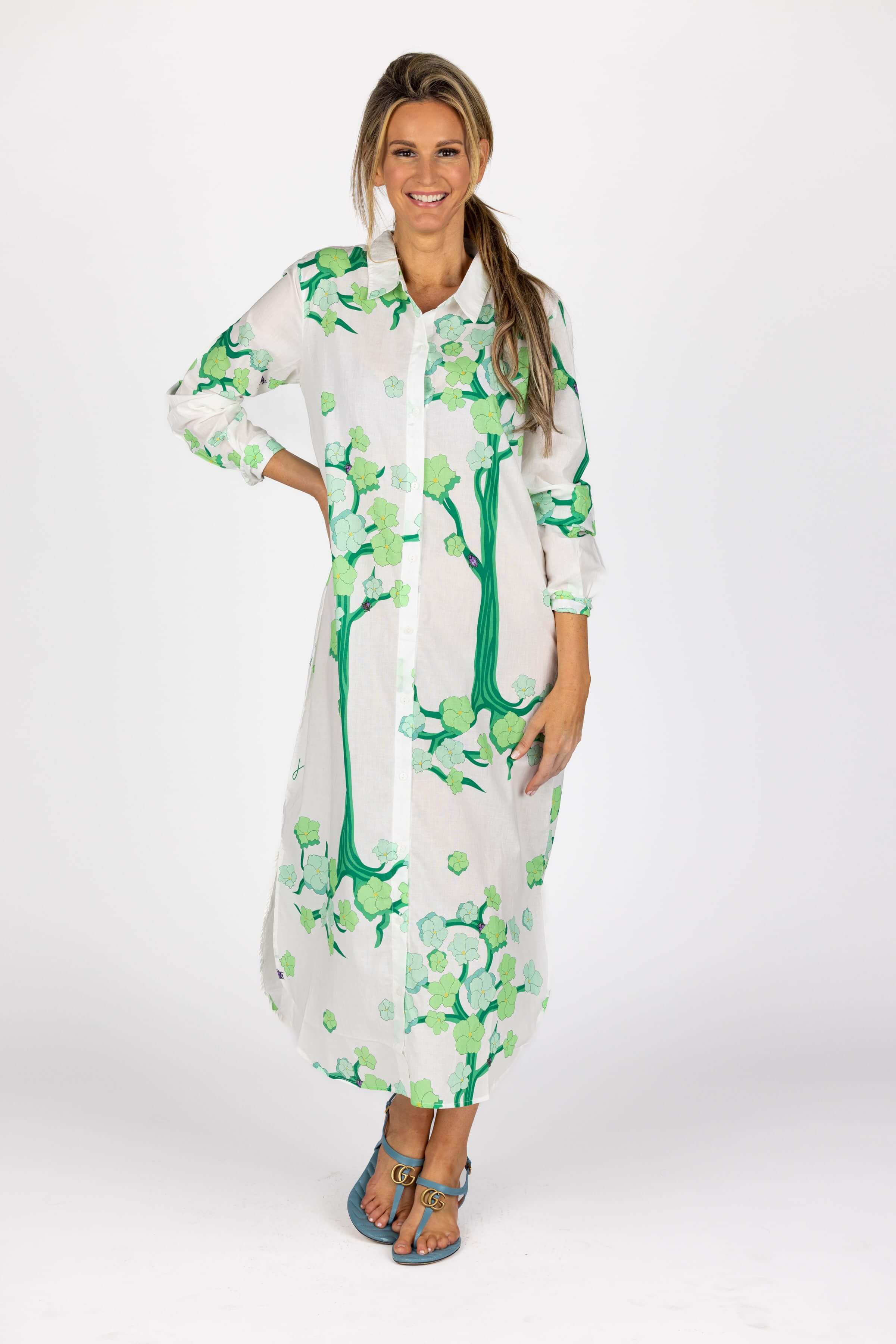The Goggles Shirtdress in Pagoda Green