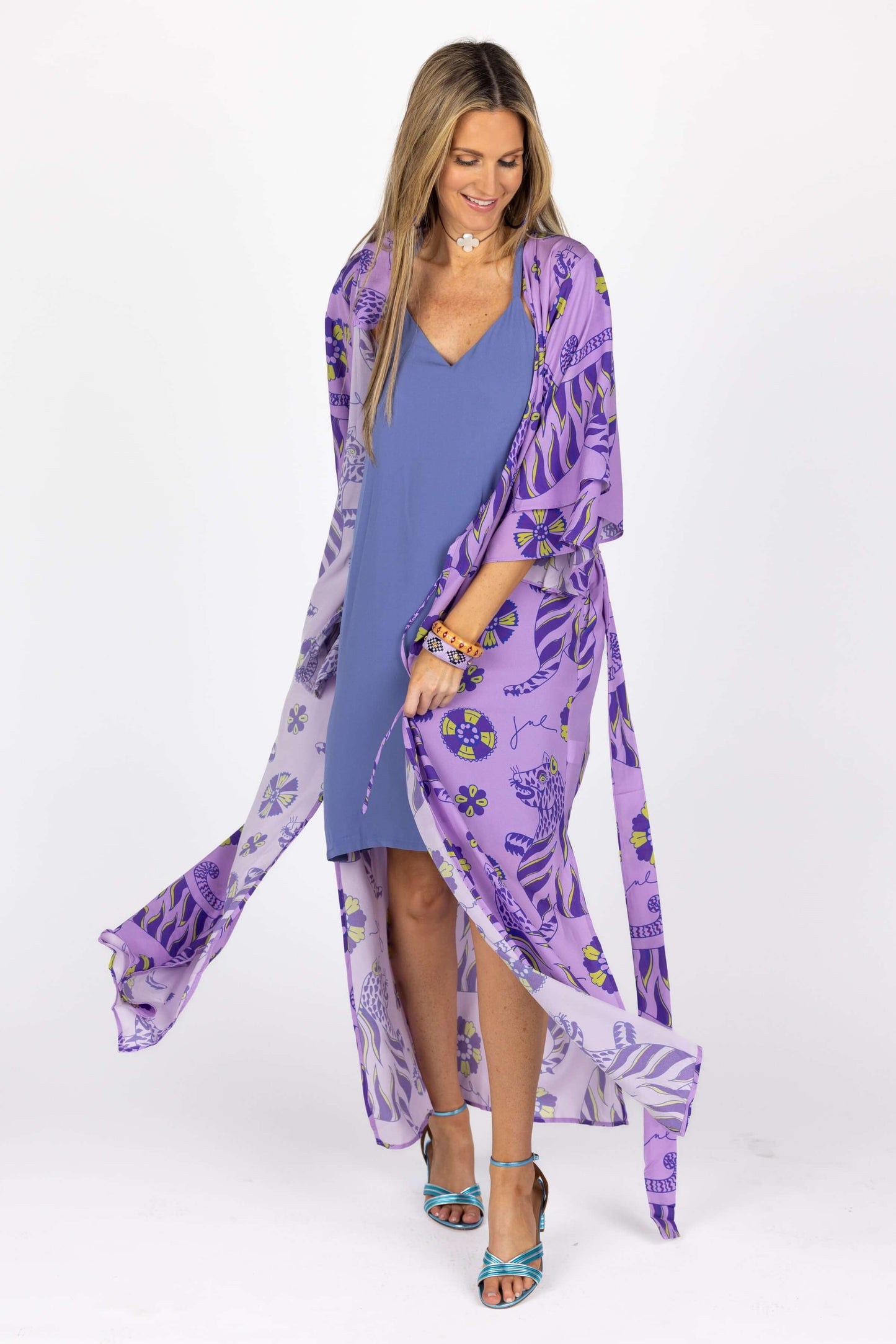 The Cassius Robe in Lavender Tiger