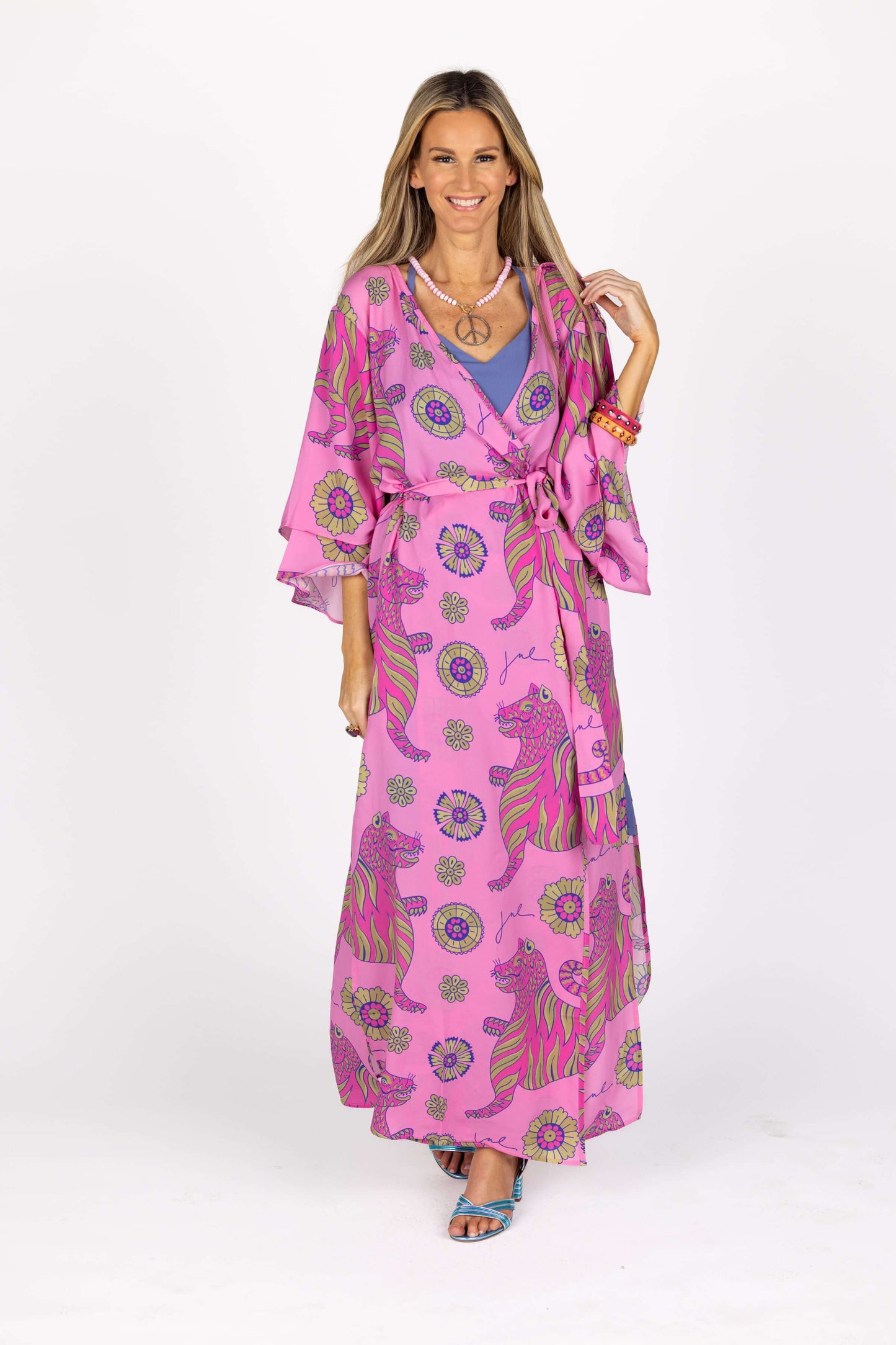 The Cassius Robe in Pink Tiger