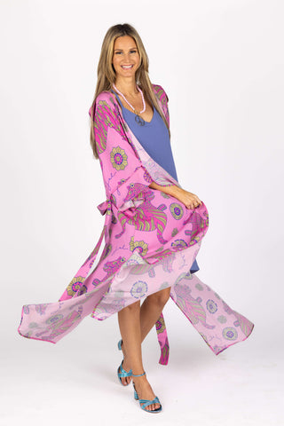 The Cassius Robe in Pink Tiger