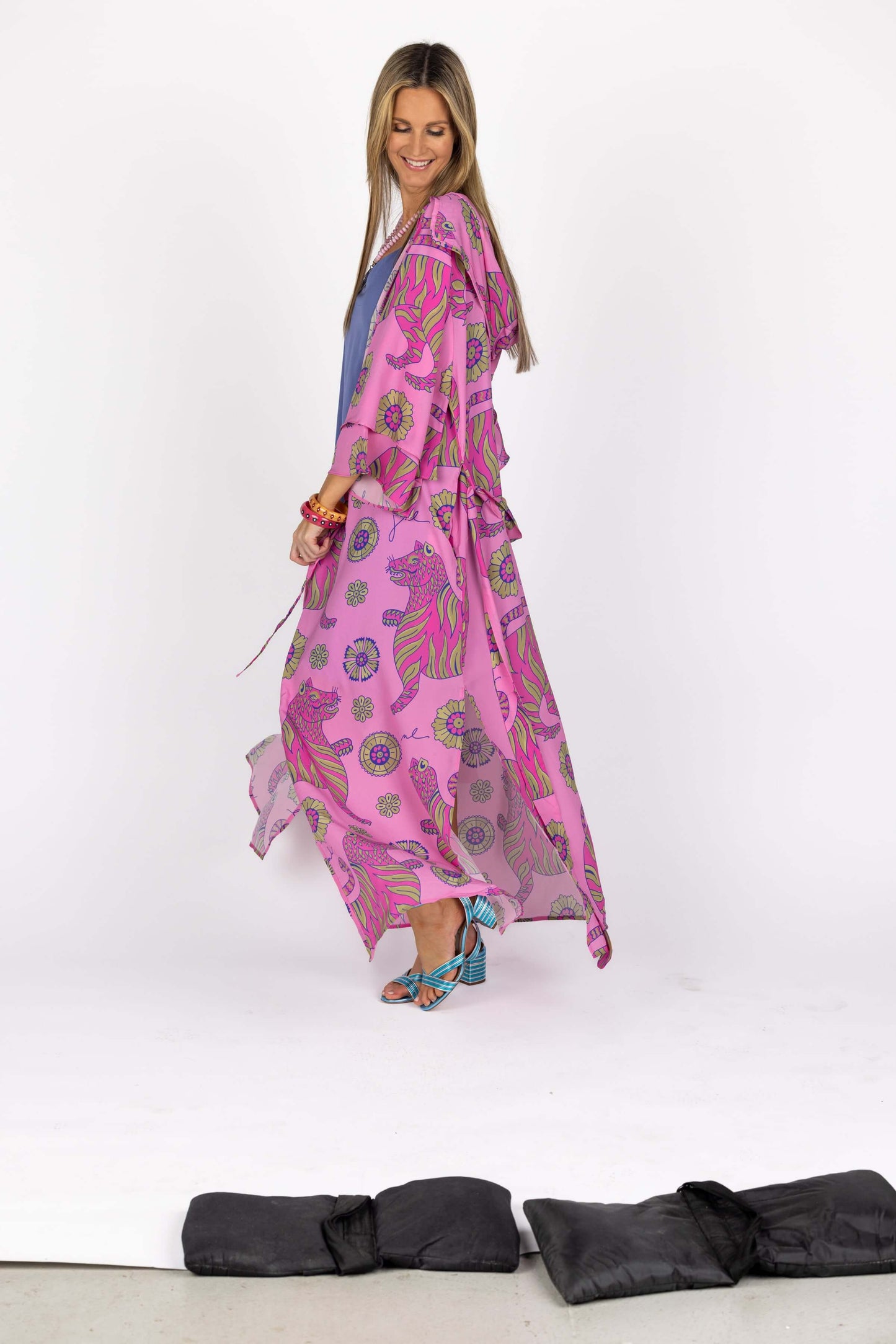 The Cassius Robe in Pink Tiger