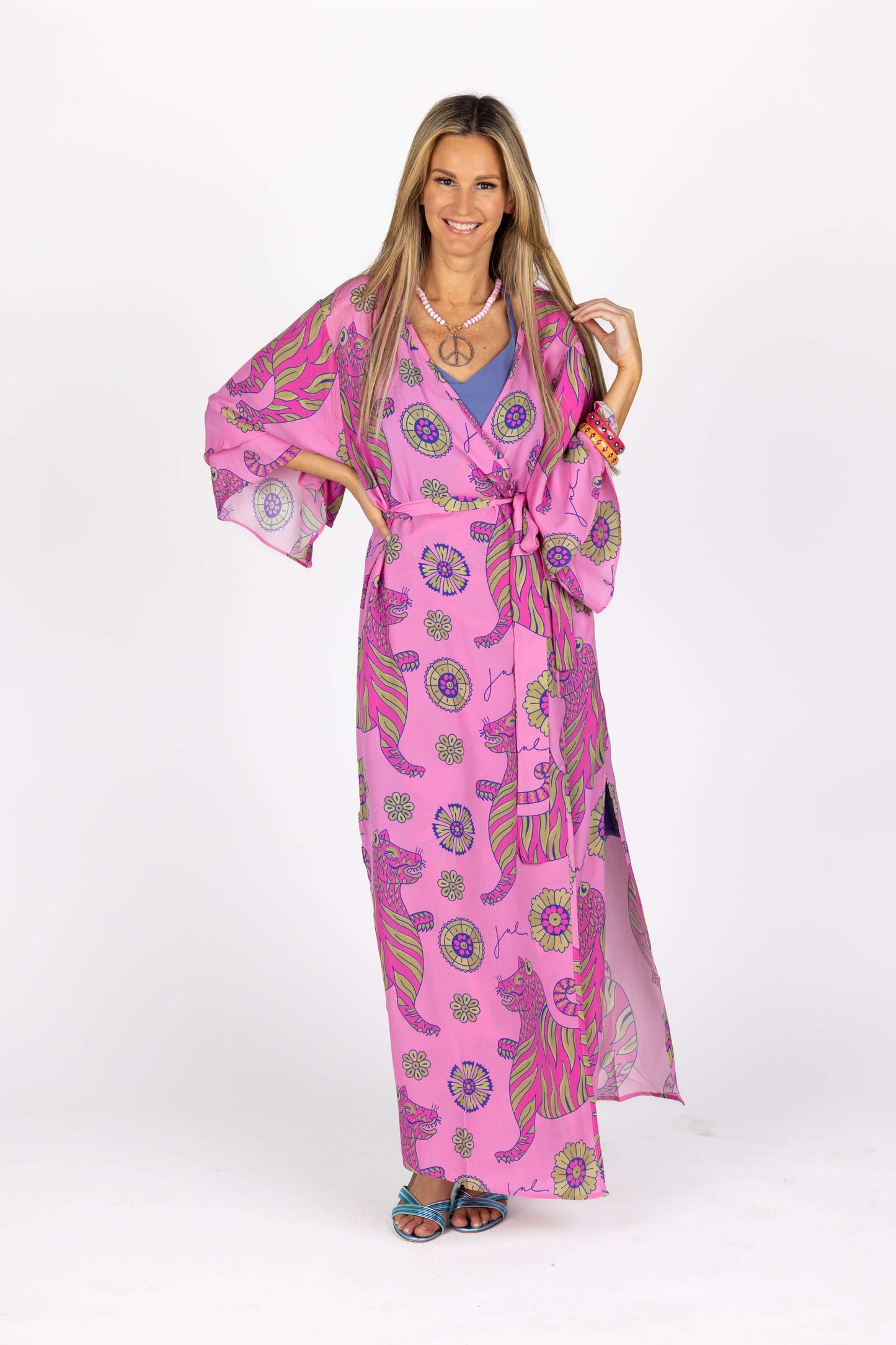 The Cassius Robe in Pink Tiger