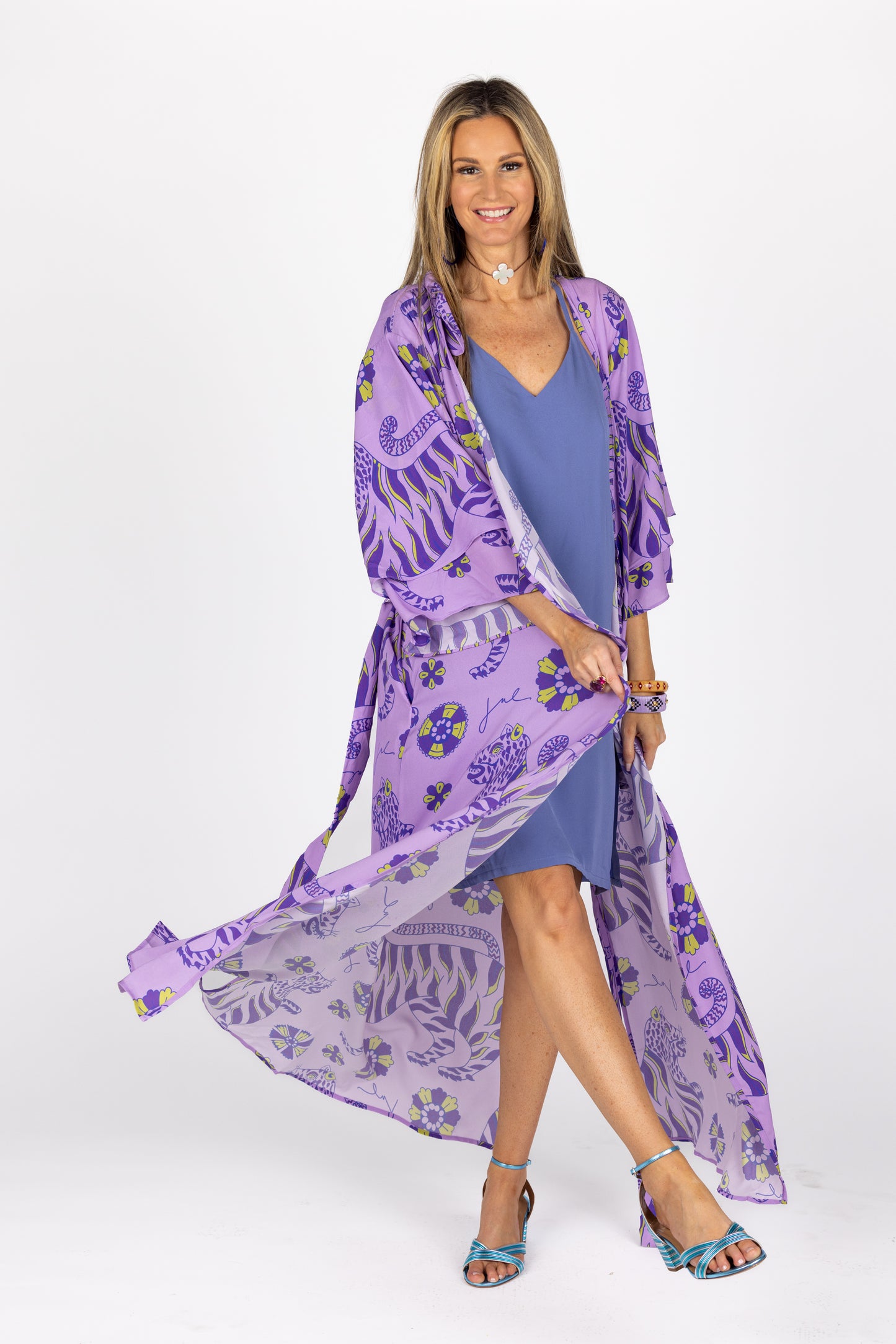 The Cassius Robe in Lavender Tiger