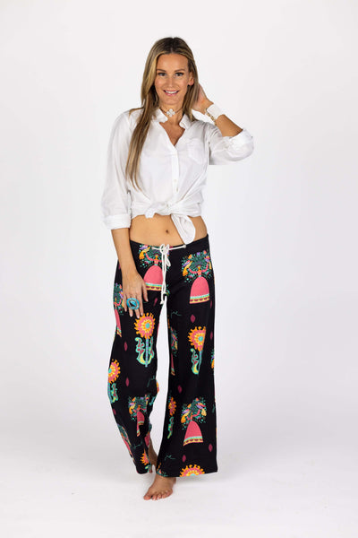 The terrycloth Sea Voyage pants in Spanish Lovers Black