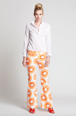 The Isabel Pants in Orange Kiwi